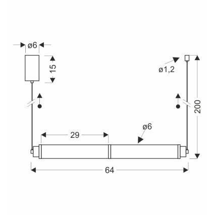 LED-pendel på wire CORTE LED/18W/230V sort