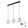 LED-pendel på wire DEVON 3xE27/15W/230V sort/klar