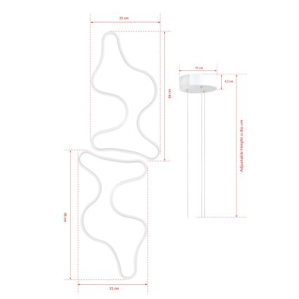 LED-pendel på wire DUPLE ARTISAN LED/80W/230V 6500K hvid