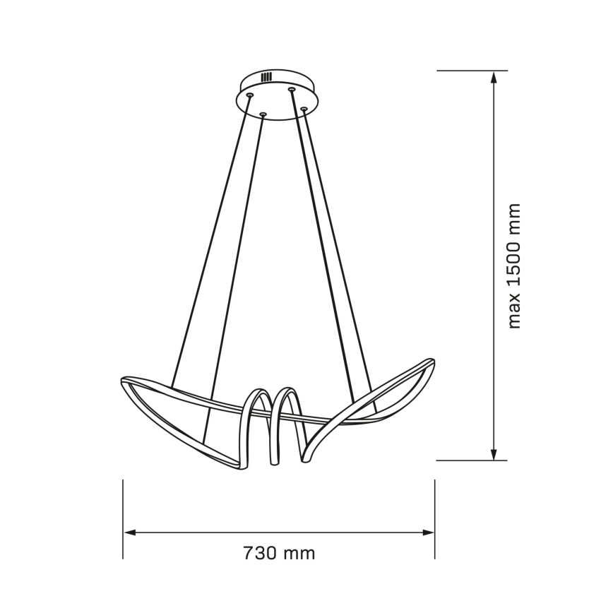 LED-pendel på wire FLAVIA LED/44W/230V, sort