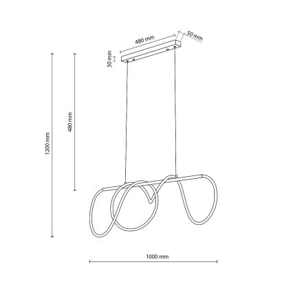 LED-pendel på wire FLEXI LED/45W/230V 4000K sort