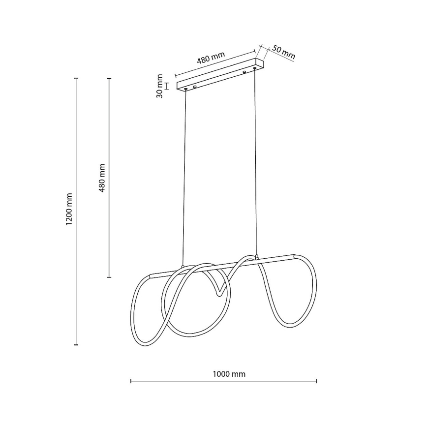 LED-pendel på wire FLEXI LED/45W/230V 4000K sort