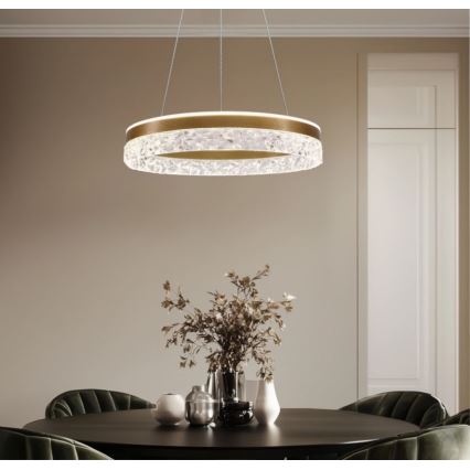 LED-pendel på wire FROZI, 32 W, 230 V, Ø 50 cm, guld