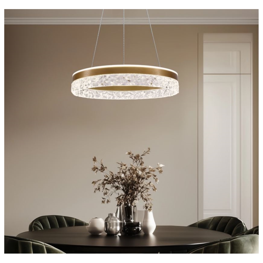 LED-pendel på wire FROZI, 32 W, 230 V, Ø 50 cm, guld