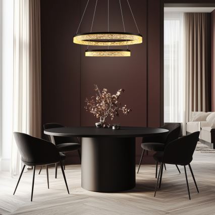 LED-pendel på wire FROZI LED/38W/230V Ø 60 cm sort