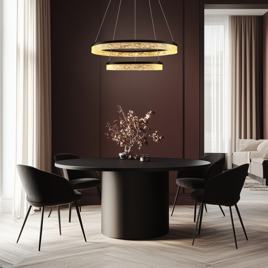 LED-pendel på wire FROZI LED/38W/230V Ø 60 cm sort