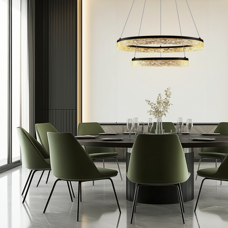 LED-pendel på wire FROZI LED/38W/230V Ø 60 cm sort