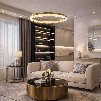 LED-pendel på wire GALA LED/25W/230V Ø 50 cm, guld