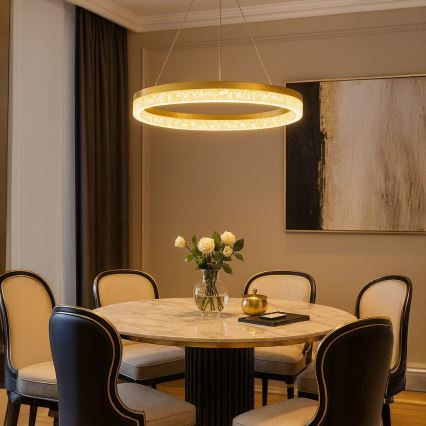 LED-pendel på wire GALA LED/25W/230V Ø 50 cm, guld