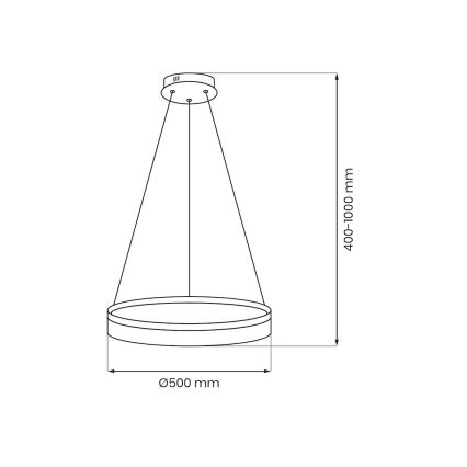 LED-pendel på wire GALA LED/25W/230V Ø 50 cm, guld