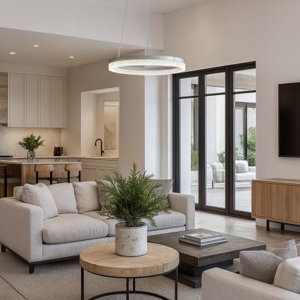 LED-pendel på wire GALA LED/25W/230V Ø 50 cm sølv