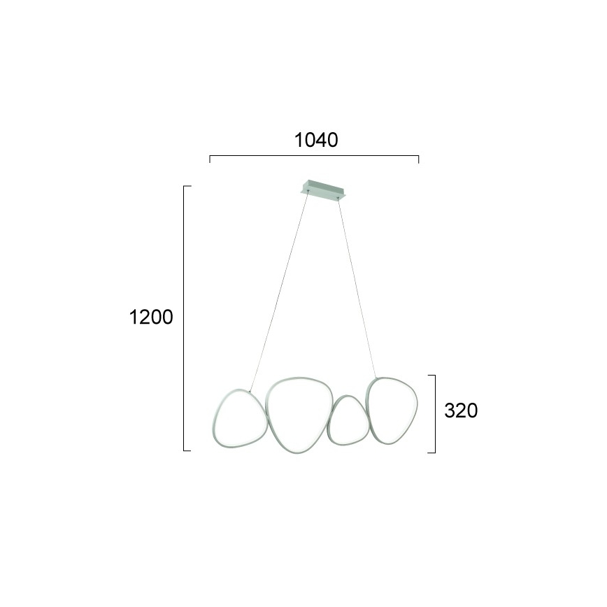 LED-pendel på wire HELIX LED/50W/230V sølv