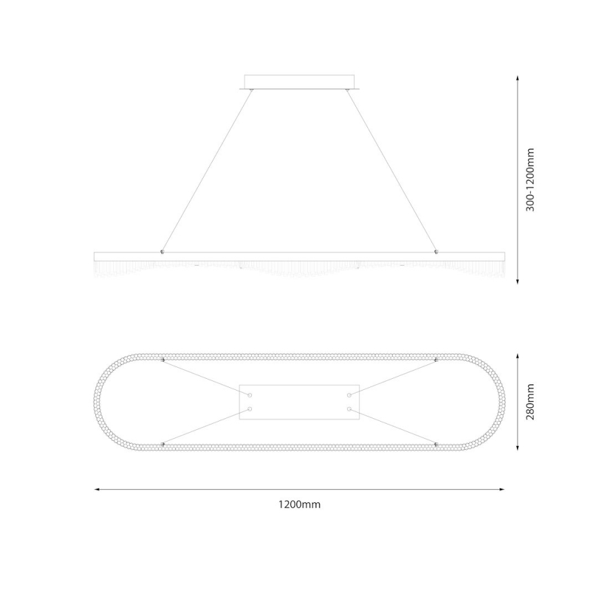 LED-pendel på wire LED/45W/230V, guld