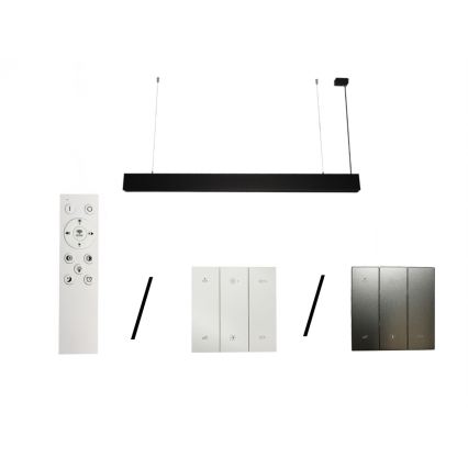 LED-pendel på wire LED/55W/230V 3000/4000/6500K 120 cm sort