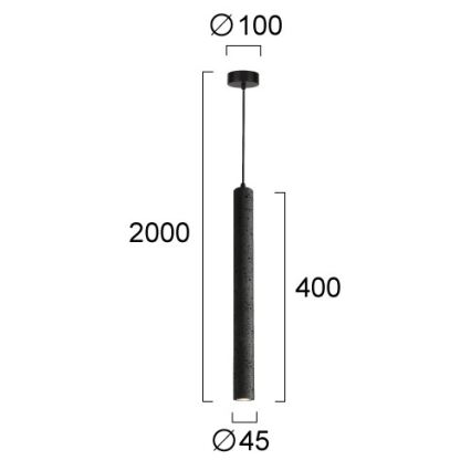 LED-pendel på wire LEONARD LED/7W/230V sort