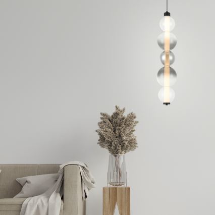 LED-pendel på wire LUMMI LED/19W/230V sort/røgfarvet