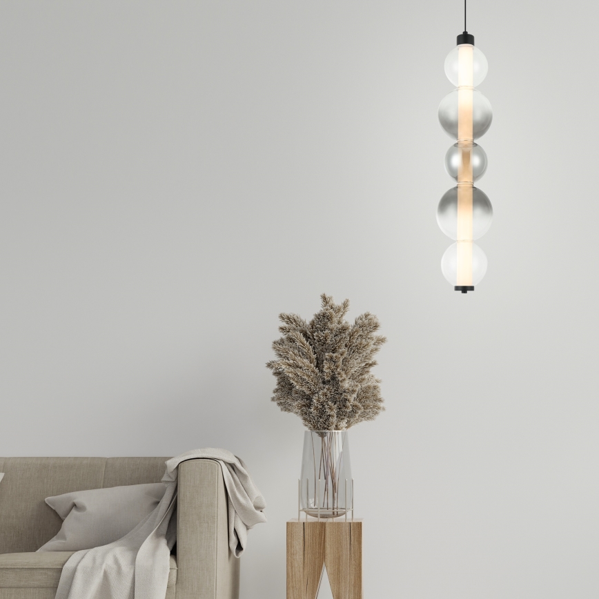 LED-pendel på wire LUMMI LED/19W/230V sort/røgfarvet