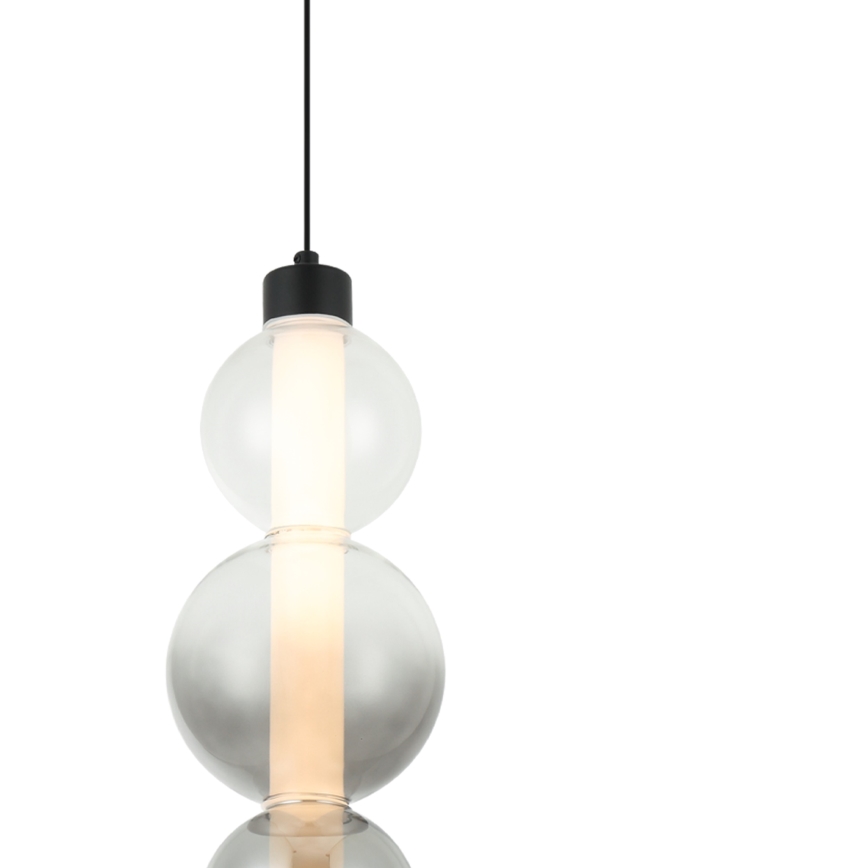 LED-pendel på wire LUMMI LED/19W/230V sort/røgfarvet
