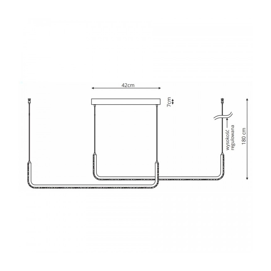 LED-pendel på wire MALAWI 2xLED/20W/230V 3000/4000/6000K sort