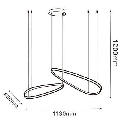 LED pendel på wire MICHELLE LED/48W/230V 4000K sort