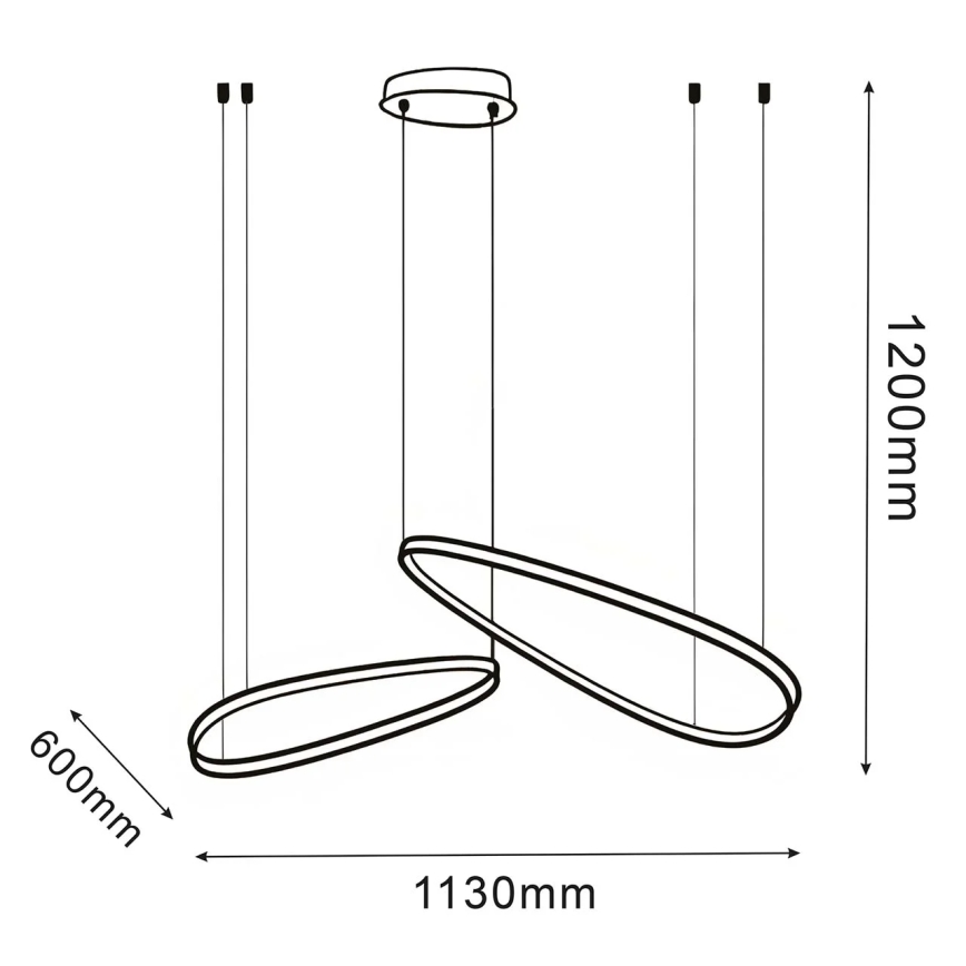LED pendel på wire MICHELLE LED/48W/230V 4000K sort