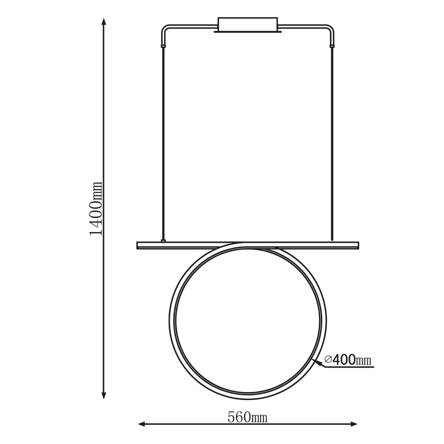 LED-pendel på wire ODETTA LED/30W/230V 4000K sort