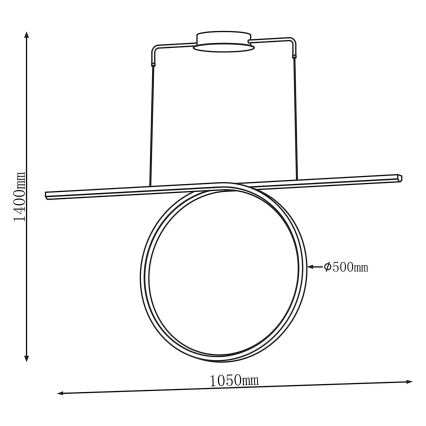 LED-pendel på wire ODETTA LED/42W/230V 4000K sort