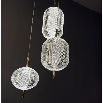 LED-pendel på wire PELLUCID LED/20W/230V bronze/sort