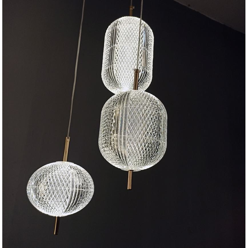 LED-pendel på wire PELLUCID LED/20W/230V bronze/sort