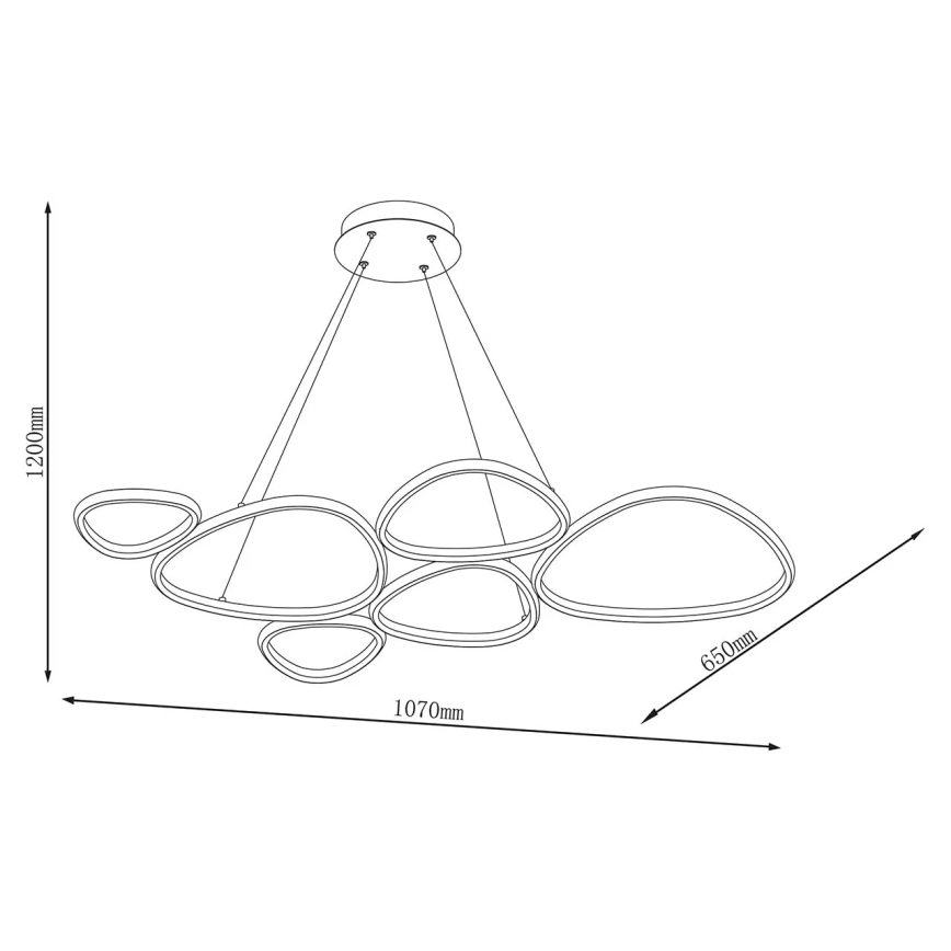 LED-pendel på wire PETRA LED/58W/230V 4000K sort