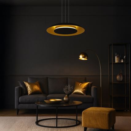 LED-pendel på wire PIATTINO LED/30W/230V 2700/3200/4000K Ø 40 cm sort/guld