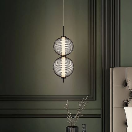 LED-pendel på wire PUMA LED/10W/230V Ø 14 cm sort