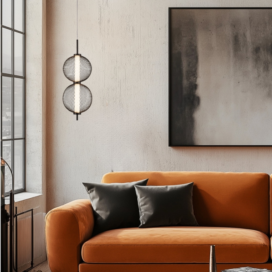 LED-pendel på wire PUMA LED/10W/230V Ø 14 cm sort