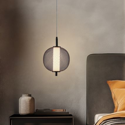 LED-pendel på wire PUMA LED/10W/230V Ø 20 cm sort