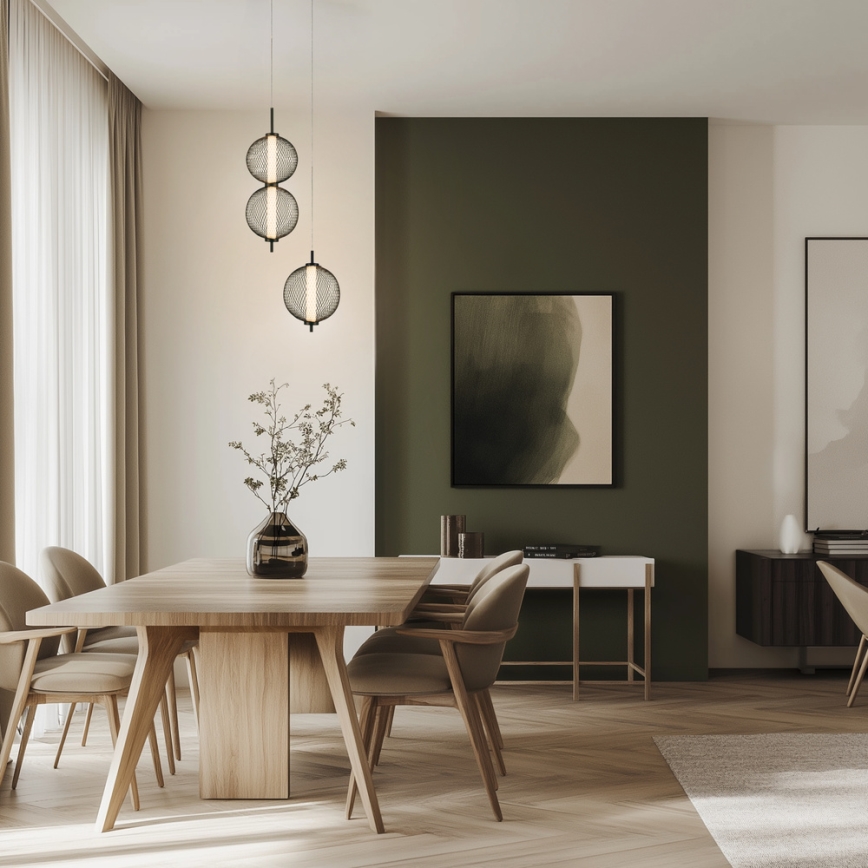 LED-pendel på wire PUMA LED/10W/230V Ø 20 cm sort