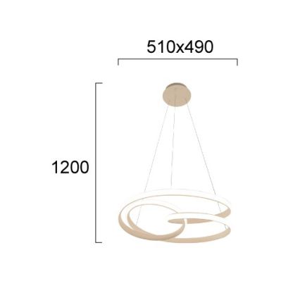 LED-pendel på wire RIBBON LED/42W/230V beige