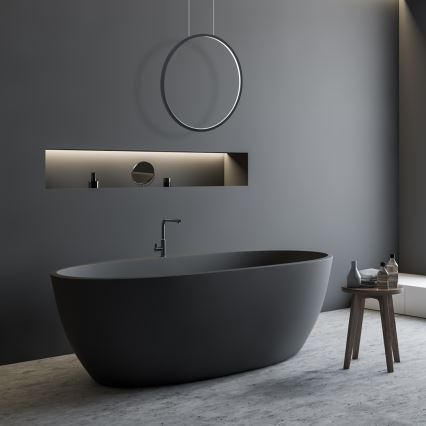 LED-pendel på wire SATURNO LED/28W/230V Ø 50 cm IP44 sort