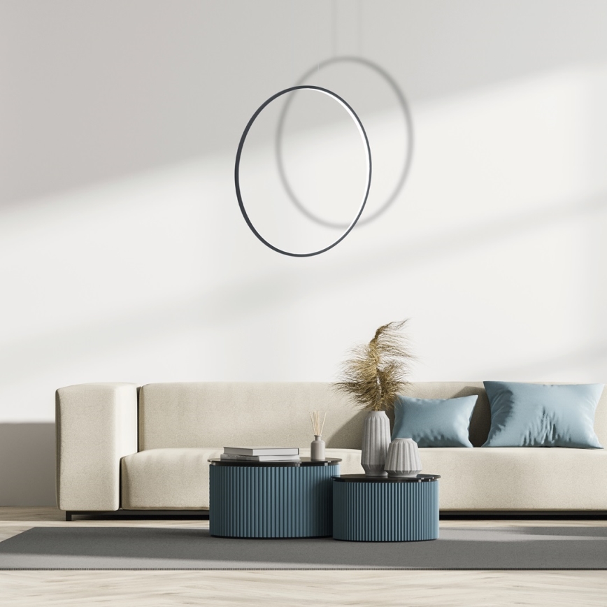 LED-pendel på wire SATURNO LED/46W/230V Ø 80 cm IP44 sort