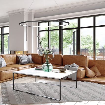 LED-pendel på wire SATURNO LED/57W/230V Ø 100 cm IP44 sort