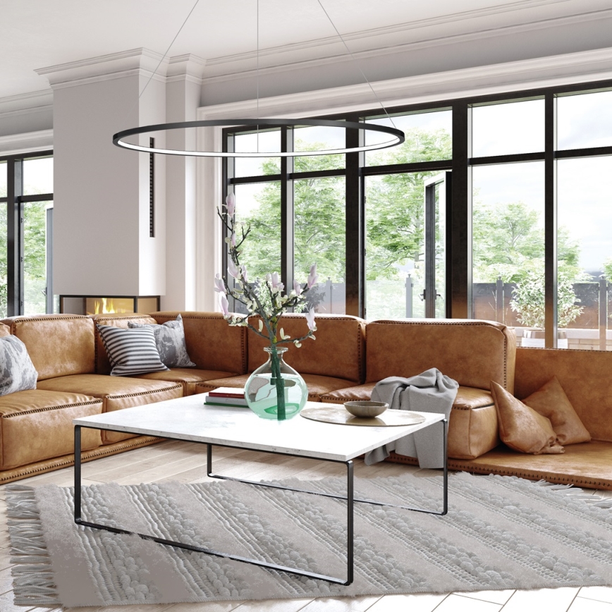 LED-pendel på wire SATURNO LED/57W/230V Ø 100 cm IP44 sort