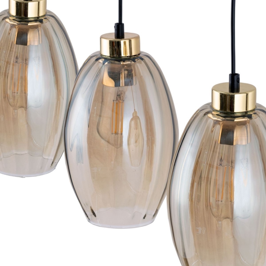 LED-pendel på wire SEBO 1xE27/15W/230V sort/røget beige