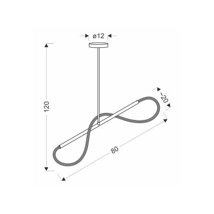 LED-pendel på wire SUPREME LED/18W/230V 80 cm guld