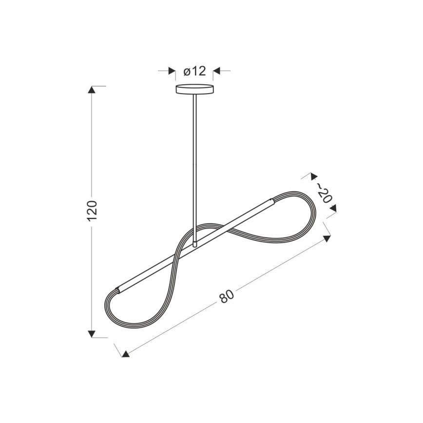 LED-pendel på wire SUPREME LED/18W/230V 80 cm guld