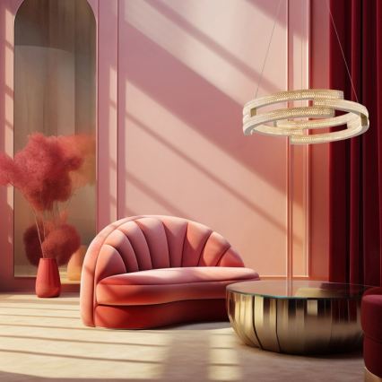 LED-pendel på wire TARJA LED/36W/230V 3000/4000/6000K Ø 60 cm guld