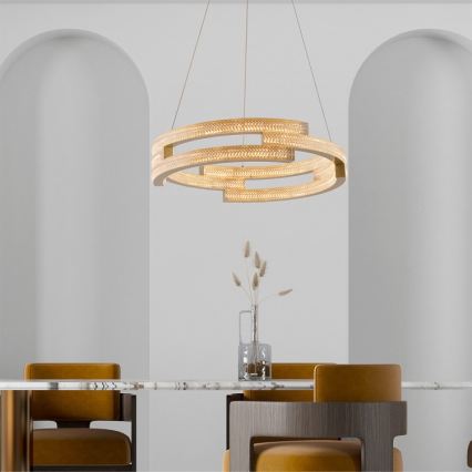LED-pendel på wire TARJA LED/36W/230V 3000/4000/6000K Ø 60 cm guld