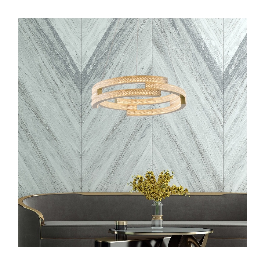 LED-pendel på wire TARJA LED/36W/230V 3000/4000/6000K Ø 60 cm guld