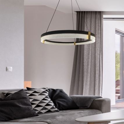 LED-pendel på wire TRIANGLE LED/40W/230V 3000/4000/6000K Ø 60 cm sort