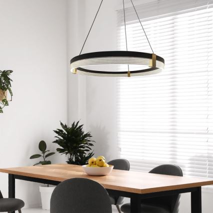 LED-pendel på wire TRIANGLE LED/40W/230V 3000/4000/6000K Ø 60 cm sort