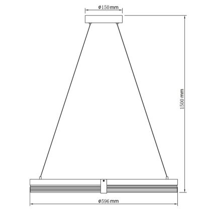 LED-pendel på wire TRIANGLE LED/40W/230V 3000/4000/6000K Ø 60 cm sort