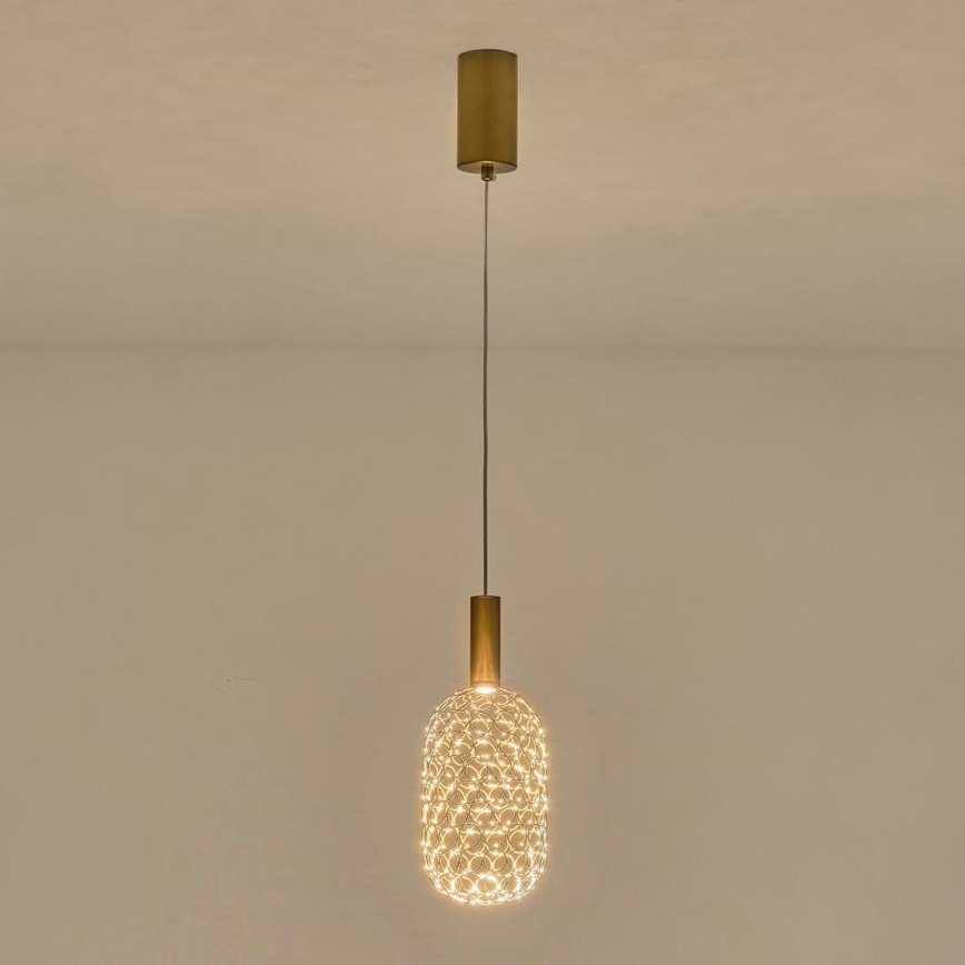 LED pendel PERFORATO LED/6,3W/230V 3000K guldfarvet diameter 13 cm